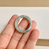 21.1mm A-Grade Natural Green Floral Jadeite Abacus Ring Band No.162443