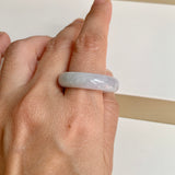 21.1mm A-Grade Natural Lavender Green Jadeite Abacus Ring Band No.162444