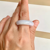 21.1mm A-Grade Natural Lavender Green Jadeite Abacus Ring Band No.162444