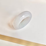 20.3mm A-Grade Natural White Jadeite Abacus Ring Band No.162445