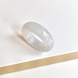 20.3mm A-Grade Natural White Jadeite Abacus Ring Band No.162445