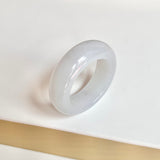 20.3mm A-Grade Natural White Jadeite Abacus Ring Band No.162445