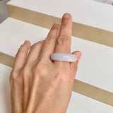 20.3mm A-Grade Natural White Jadeite Abacus Ring Band No.162445