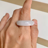 20.3mm A-Grade Natural White Jadeite Abacus Ring Band No.162445