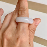 20.3mm A-Grade Natural White Jadeite Abacus Ring Band No.162445