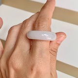 20.3mm A-Grade Natural White Jadeite Abacus Ring Band No.162445