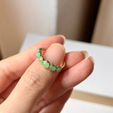 16.8mm Icy A-Grade Natural Apple Green Jadeite Colour Galore Ring No.162406