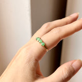 16.8mm Icy A-Grade Natural Apple Green Jadeite Colour Galore Ring No.162406