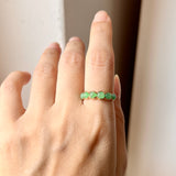 16.8mm Icy A-Grade Natural Apple Green Jadeite Colour Galore Ring No.162406