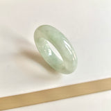 19.4mm A-Grade Natural Light Yellowish Green Jadeite Abacus Ring Band No.162447