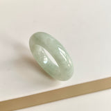 19.4mm A-Grade Natural Light Yellowish Green Jadeite Abacus Ring Band No.162447