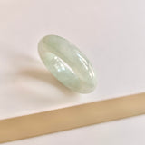 19.4mm A-Grade Natural Light Yellowish Green Jadeite Abacus Ring Band No.162447