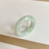 19.4mm A-Grade Natural Light Yellowish Green Jadeite Abacus Ring Band No.162447