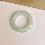 19.4mm A-Grade Natural Light Yellowish Green Jadeite Abacus Ring Band No.162447