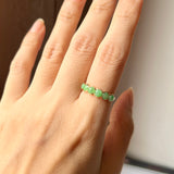 16.6mm Icy A-Grade Natural Moss on Snow Jadeite Colour Galore Ring No.162407