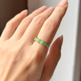 16.6mm Icy A-Grade Natural Moss on Snow Jadeite Colour Galore Ring No.162407