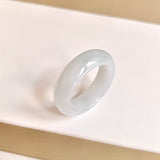 20.3mm A-Grade Natural White Jadeite Abacus Ring Band No.162448