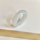 20.3mm A-Grade Natural White Jadeite Abacus Ring Band No.162448