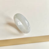 20.3mm A-Grade Natural White Jadeite Abacus Ring Band No.162448