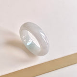 20.3mm A-Grade Natural White Jadeite Abacus Ring Band No.162448