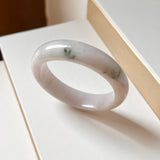 51.5mm A-Grade Natural Lavender Green Jadeite Modern Round Bangle No. 152013