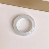 20.3mm A-Grade Natural White Jadeite Abacus Ring Band No.162448