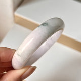 51.5mm A-Grade Natural Lavender Green Jadeite Modern Round Bangle No. 152013