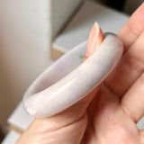 51.5mm A-Grade Natural Lavender Green Jadeite Modern Round Bangle No. 152013