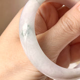 51.5mm A-Grade Natural Lavender Green Jadeite Modern Round Bangle No. 152013