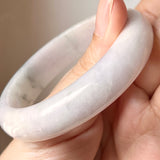 51.5mm A-Grade Natural Lavender Green Jadeite Modern Round Bangle No. 152013