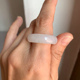 20.3mm A-Grade Natural White Jadeite Abacus Ring Band No.162448