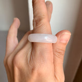 20.3mm A-Grade Natural White Jadeite Abacus Ring Band No.162448