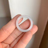 20.3mm A-Grade Natural White Jadeite Abacus Ring Band No.162448