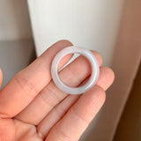 20.3mm A-Grade Natural White Jadeite Abacus Ring Band No.162448