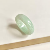 19.4mm A-Grade Natural Light Yellowish Green Jadeite Abacus Ring Band No.162449