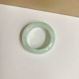 19.4mm A-Grade Natural Light Yellowish Green Jadeite Abacus Ring Band No.162449