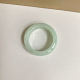 19.4mm A-Grade Natural Light Yellowish Green Jadeite Abacus Ring Band No.162449