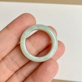 19.4mm A-Grade Natural Light Yellowish Green Jadeite Abacus Ring Band No.162449