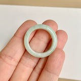 19.4mm A-Grade Natural Light Yellowish Green Jadeite Abacus Ring Band No.162449