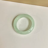 19.4mm A-Grade Natural Light Yellowish Green Jadeite Abacus Ring Band No.162450