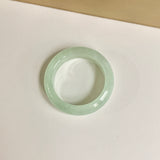 19.4mm A-Grade Natural Light Yellowish Green Jadeite Abacus Ring Band No.162450