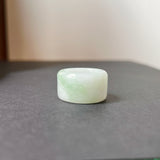 18.1mm A-Grade Natural Green Floral Jadeite Archer Ring Band No. 162408