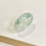 19.7mm A-Grade Natural Floral Jadeite Abacus Ring Band No.162451