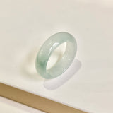 19.7mm A-Grade Natural Floral Jadeite Abacus Ring Band No.162451