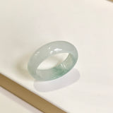 19.7mm A-Grade Natural Floral Jadeite Abacus Ring Band No.162451