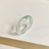 20.3mm A-Grade Natural White Green Jadeite Abacus Ring Band No.162452