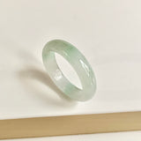 20.3mm A-Grade Natural White Green Jadeite Abacus Ring Band No.162452