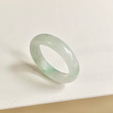 20.3mm A-Grade Natural White Green Jadeite Abacus Ring Band No.162452