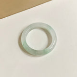 20.3mm A-Grade Natural White Green Jadeite Abacus Ring Band No.162452