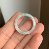 20.3mm A-Grade Natural White Green Jadeite Abacus Ring Band No.162452